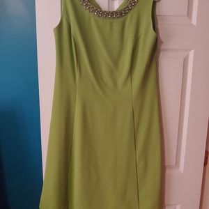Lime Green A-line Sleeveless Dress
